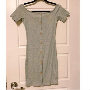 Rib Knit Off the Shoulder Dress